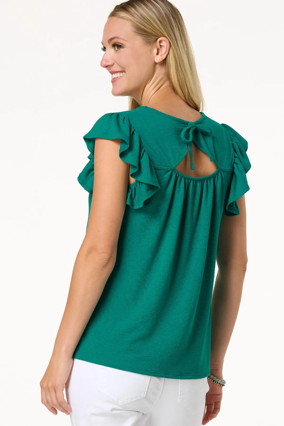 Cato Solid Textured Top> Tops