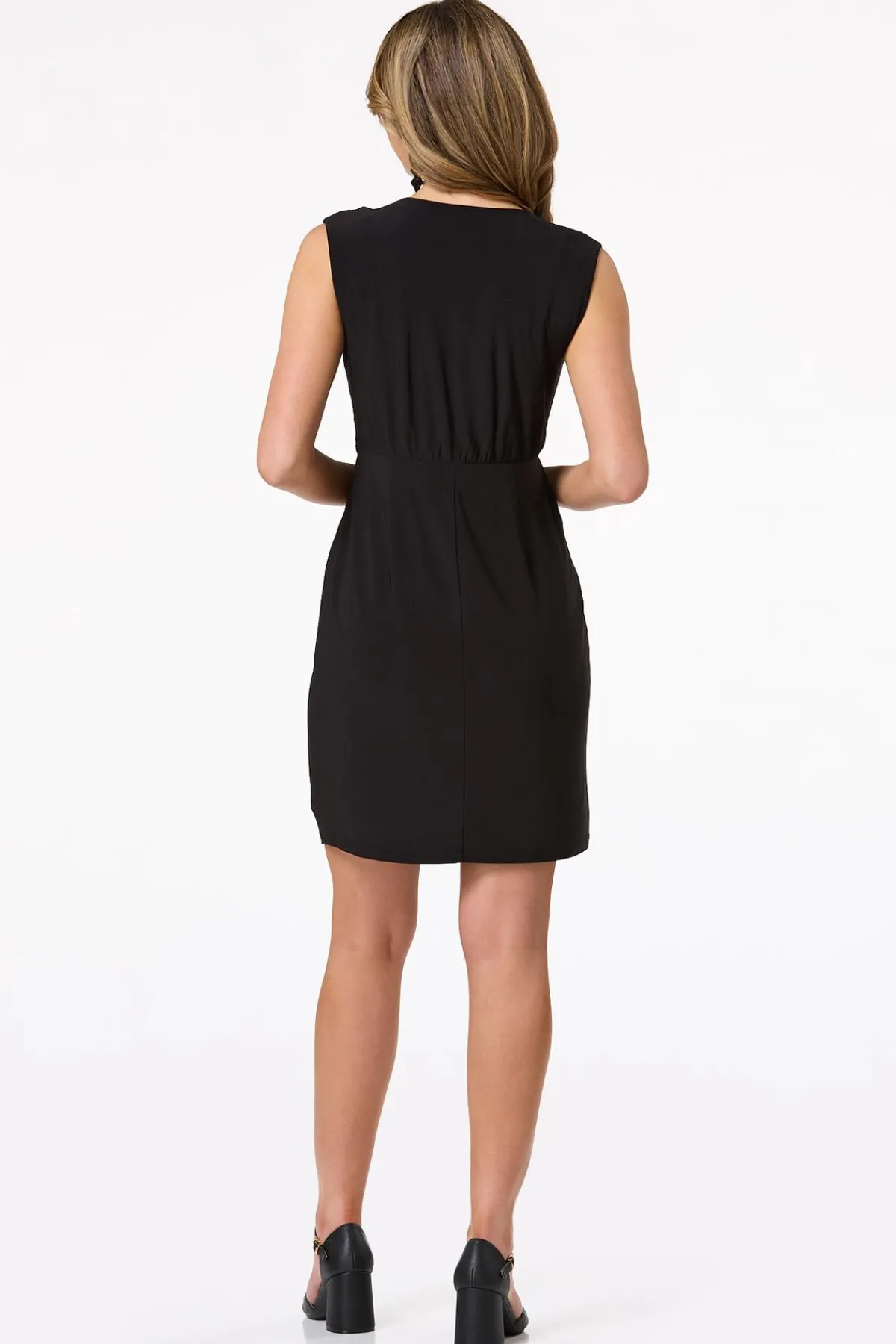 Cato Solid Twist Front Dress> Dresses