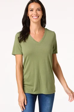 Cato Solid V- Neck Tee><noscript><img width=