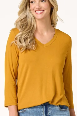 Cato Solid V- Neck Tunic Top><noscript><img width=