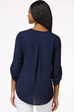 Cato Solid Zip Neckline Top><noscript><img width=