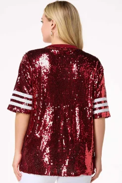 Cato Sporty Sequin Top><noscript><img width=