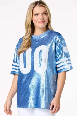 Cato Sporty Sequin Top><noscript><img width=