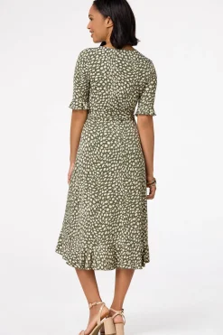Cato Spotted Faux Wrap Dress> Dresses