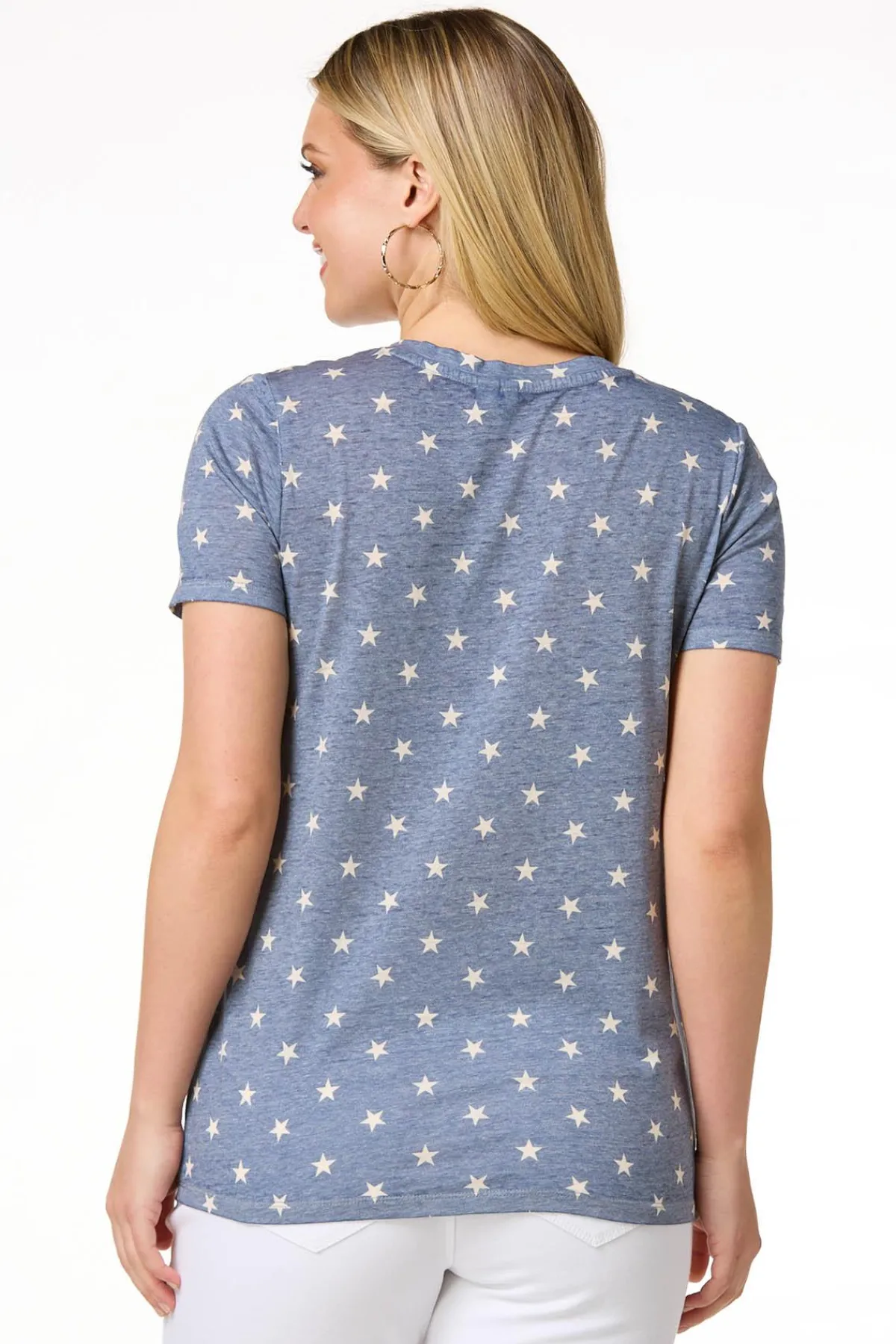 Cato Star Print Burnwash Tee> Tops