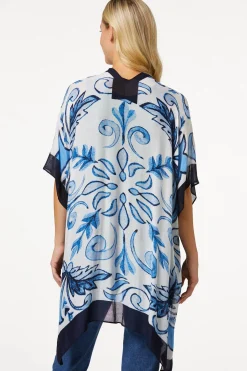 Cato Stencil Watercolor Kimono> Cover Ups|Tops