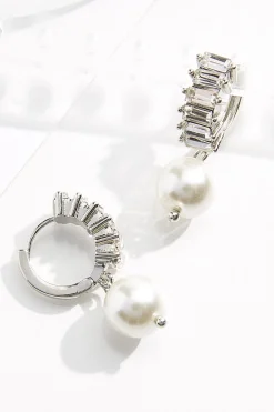 Cato Stone Hoop Pearl Earrings> Social Occasion|Earrings