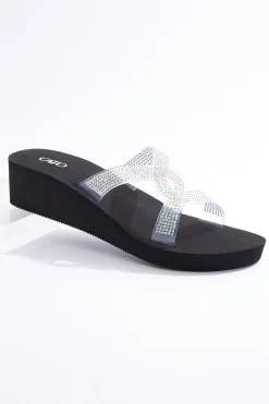 Cato Stone Lucite Twist Wedge Sandals> Sandals