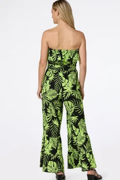 Cato Strapless Palm Print Jumpsuit> Dresses
