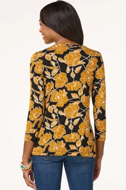 Cato Stretch Sketch Floral Top> Tops