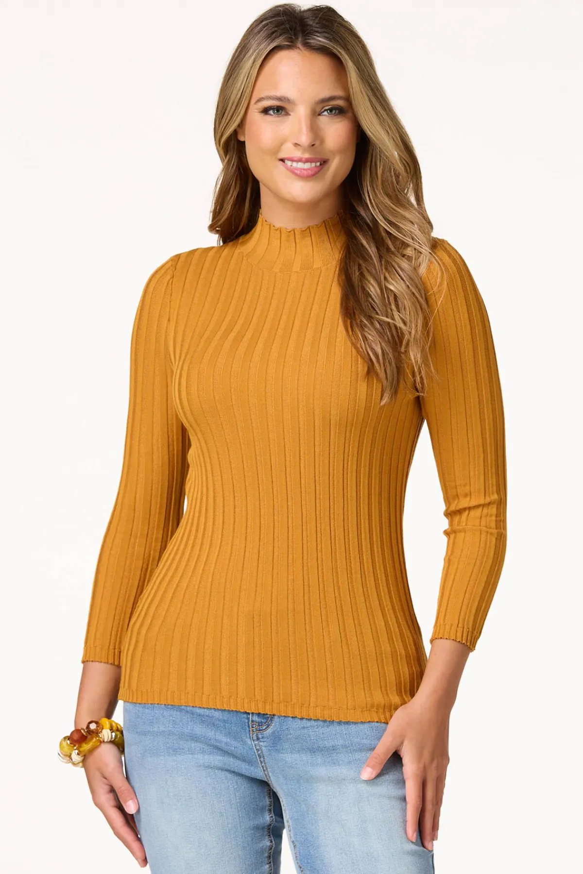 Cato Stretchy Ribbed Sweater> Sweaters