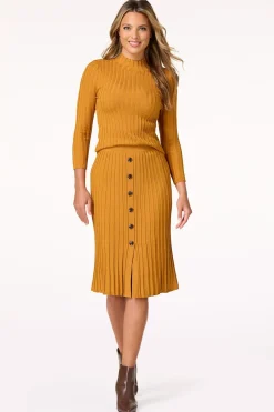 Cato Stretchy Ribbed Sweater Skirt><noscript><img width=