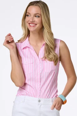 Cato Stripe Button Down Tank><noscript><img width=