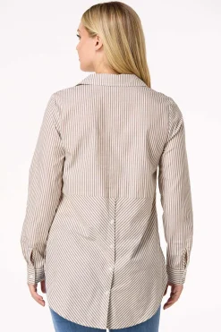 Cato Stripe Button Front Shirt> Tops