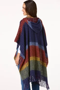 Cato Stripe Colorblock Hooded Poncho> Cold Weather