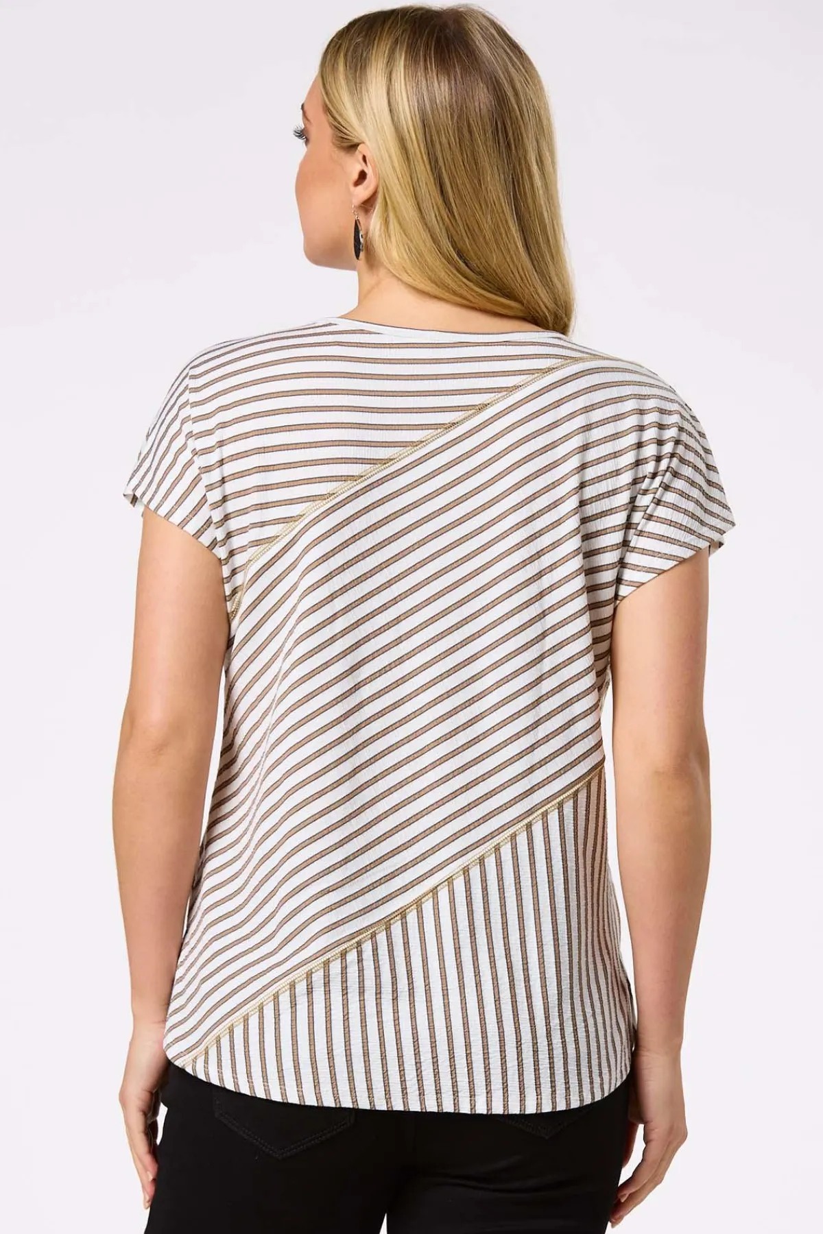 Cato Stripe Gauze Top> Tops