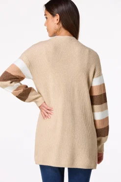 Cato Stripe Sleeve Cardigan Sweater> Sweaters