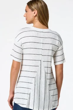 Cato Stripe V- Neck Tunic> Tops