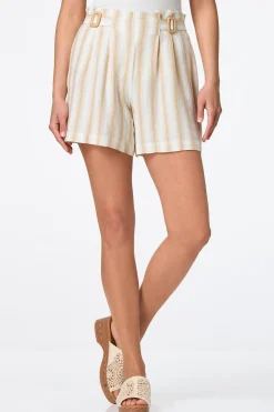 Cato Stripe Woven Buckle Shorts> Shorts