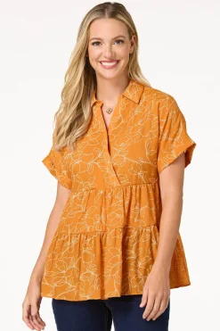 Cato Sunny Floral Babydoll Top> Tops