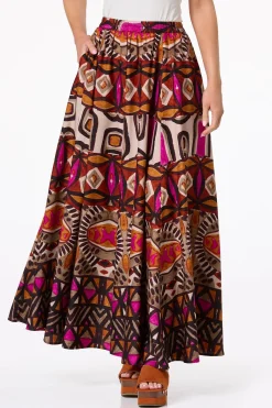 Cato Sweeping Bold Tribal Skirt> Skirts