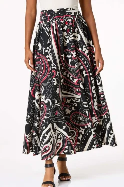 Cato Sweeping Scarlet Floral Maxi Skirt> Skirts