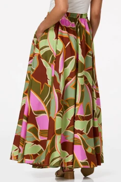 Cato Sweeping Tropical Palm Skirt> Skirts