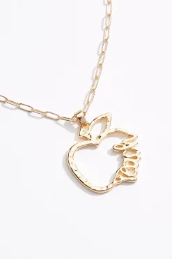 Cato Teach Apple Pendant Necklace><noscript><img width=