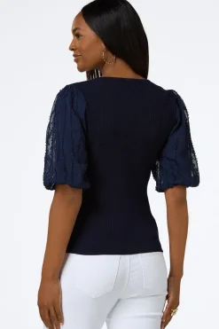 Cato Textured Bubble Sleeve Sweater> Sweaters