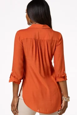 Cato Textured Button Down Tunic><noscript><img width=