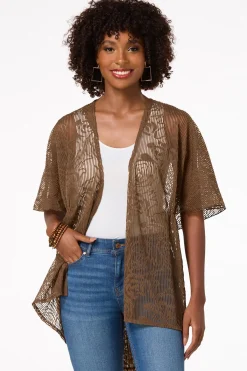 Cato Textured Cinched Kimono> Tops