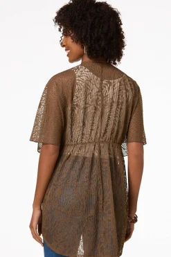 Cato Textured Cinched Kimono> Tops