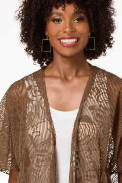 Cato Textured Cinched Kimono><noscript><img width=