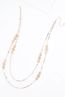 Cato Textured Circle Layered Long Necklace> Necklaces