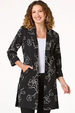 Cato Textured Floral Topper> Jackets & Vests