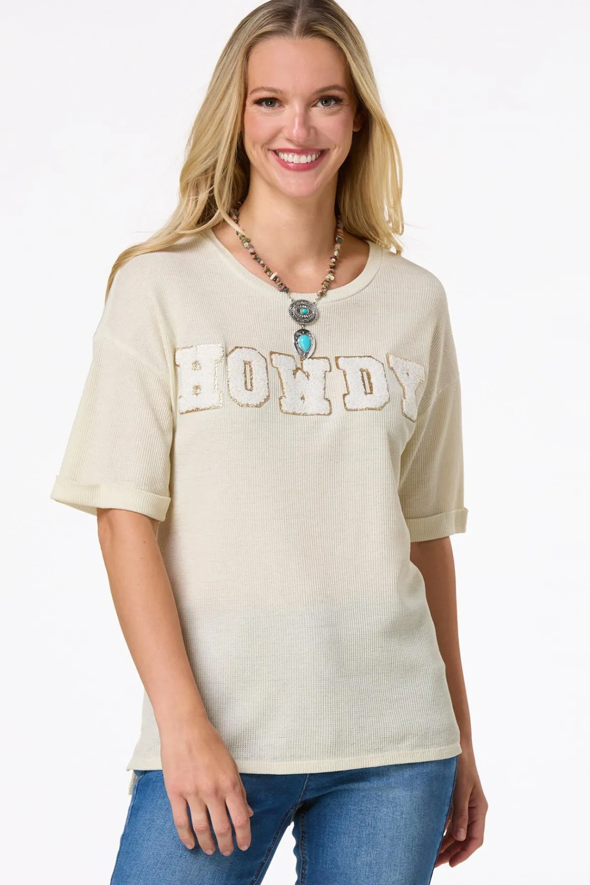 Cato Textured Howdy Top> Tops