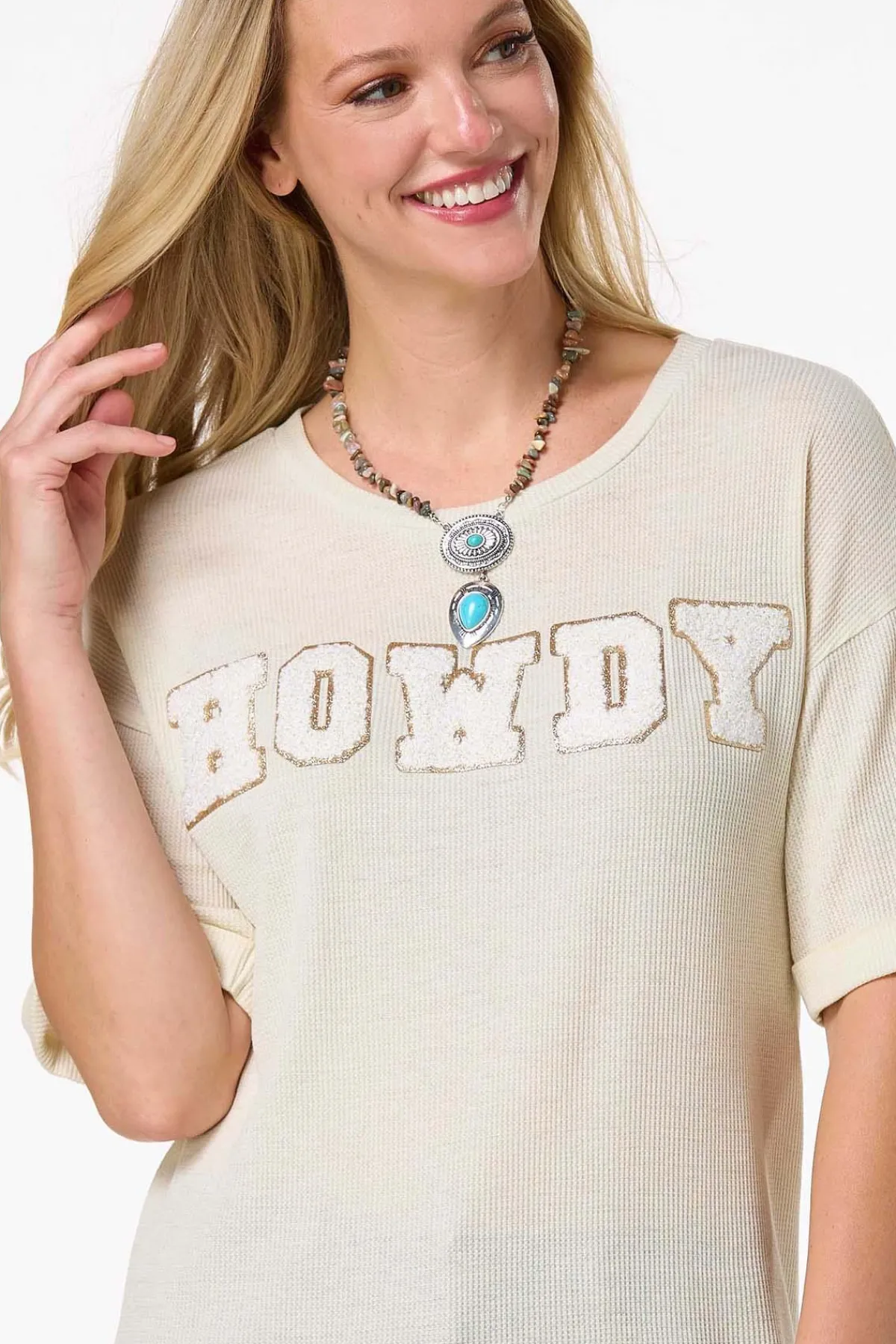 Cato Textured Howdy Top> Tops
