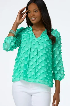Cato Textured Petal Top> Tops