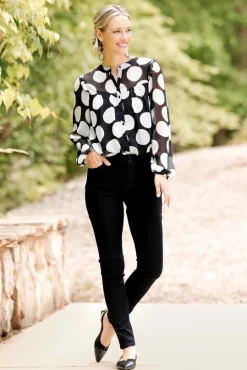 Cato Textured Polka Dot Shirt> Tops