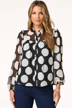 Cato Textured Polka Dot Shirt> Tops