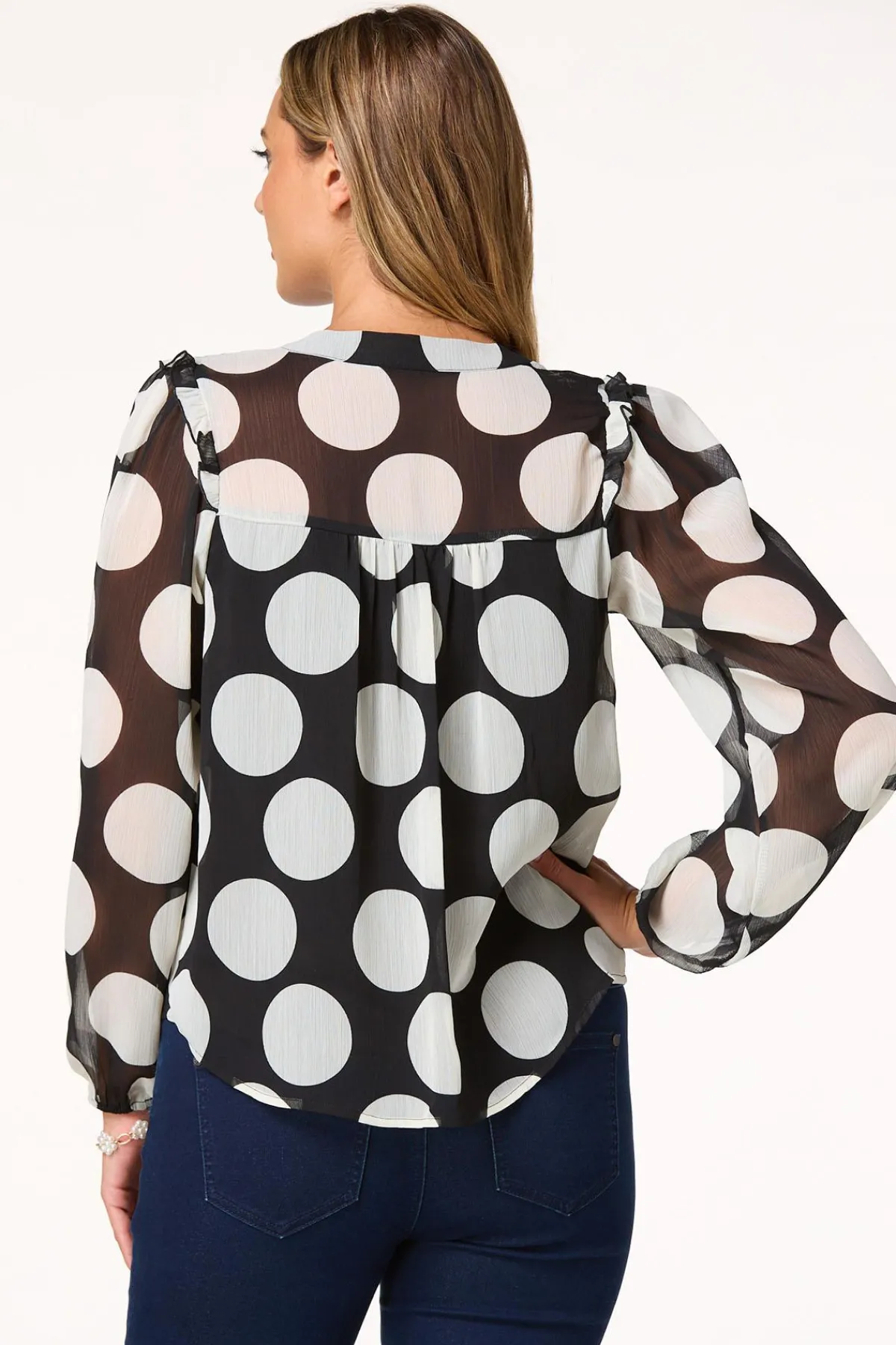 Cato Textured Polka Dot Shirt> Tops