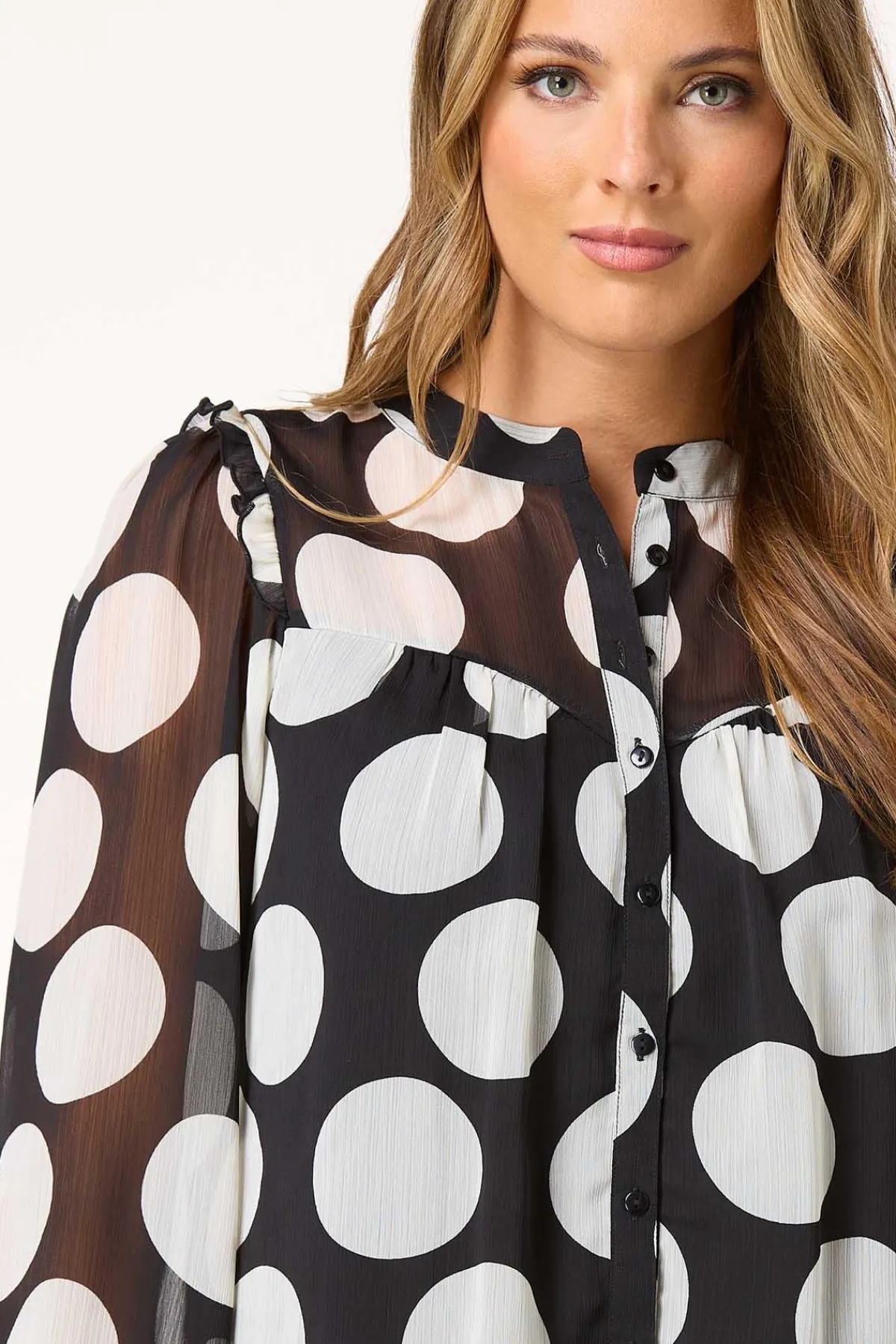 Cato Textured Polka Dot Shirt> Tops