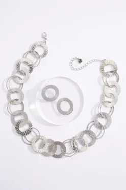 Cato Textured Silver Ring Necklace Set> Sets|Necklaces