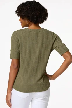 Cato Textured Stripe Henley> Tops