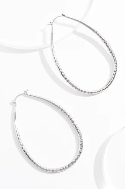 Cato Textured Tear Hoop Earrings> Earrings