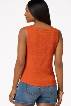 Cato Textured Tie Waist Tank> Tops