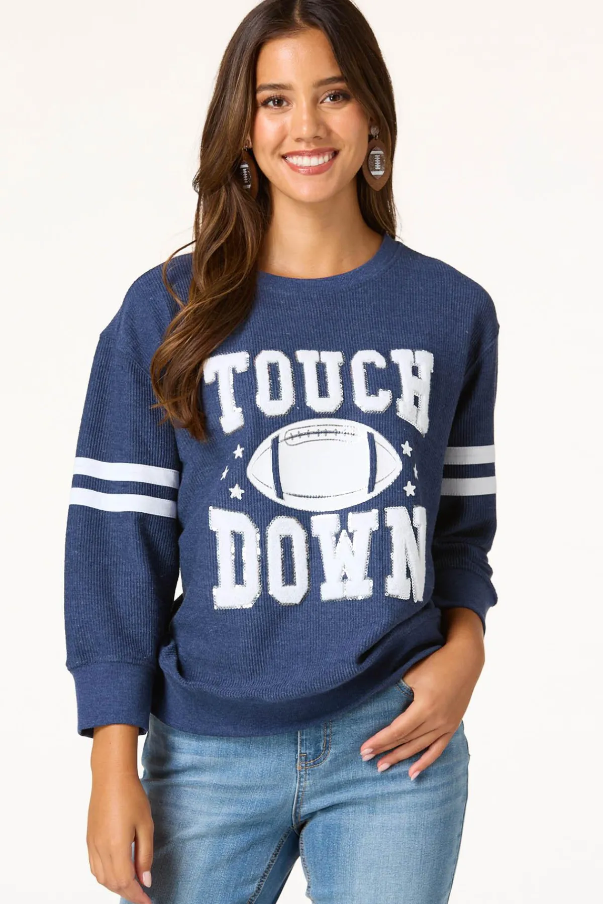 Cato Textured Touchdown Sweatshirt> Tops