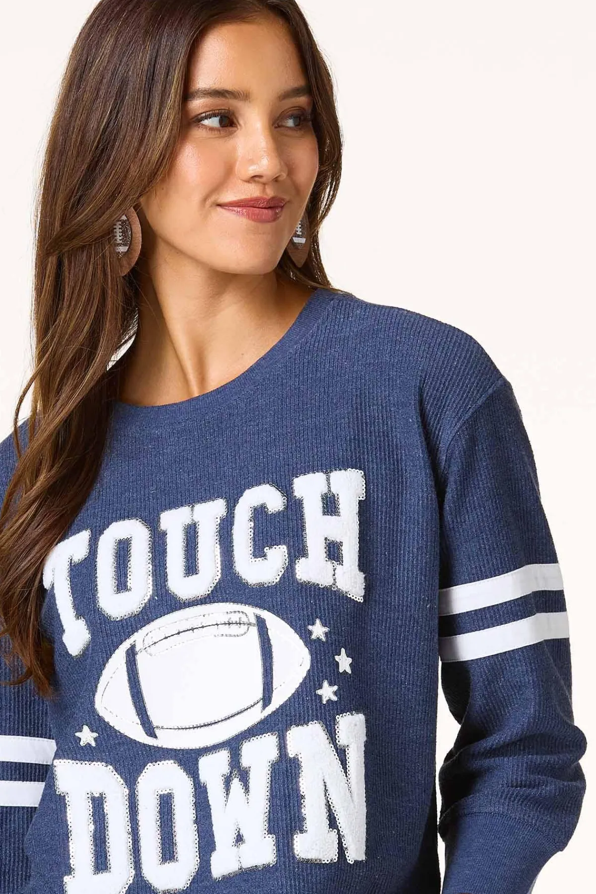 Cato Textured Touchdown Sweatshirt> Tops