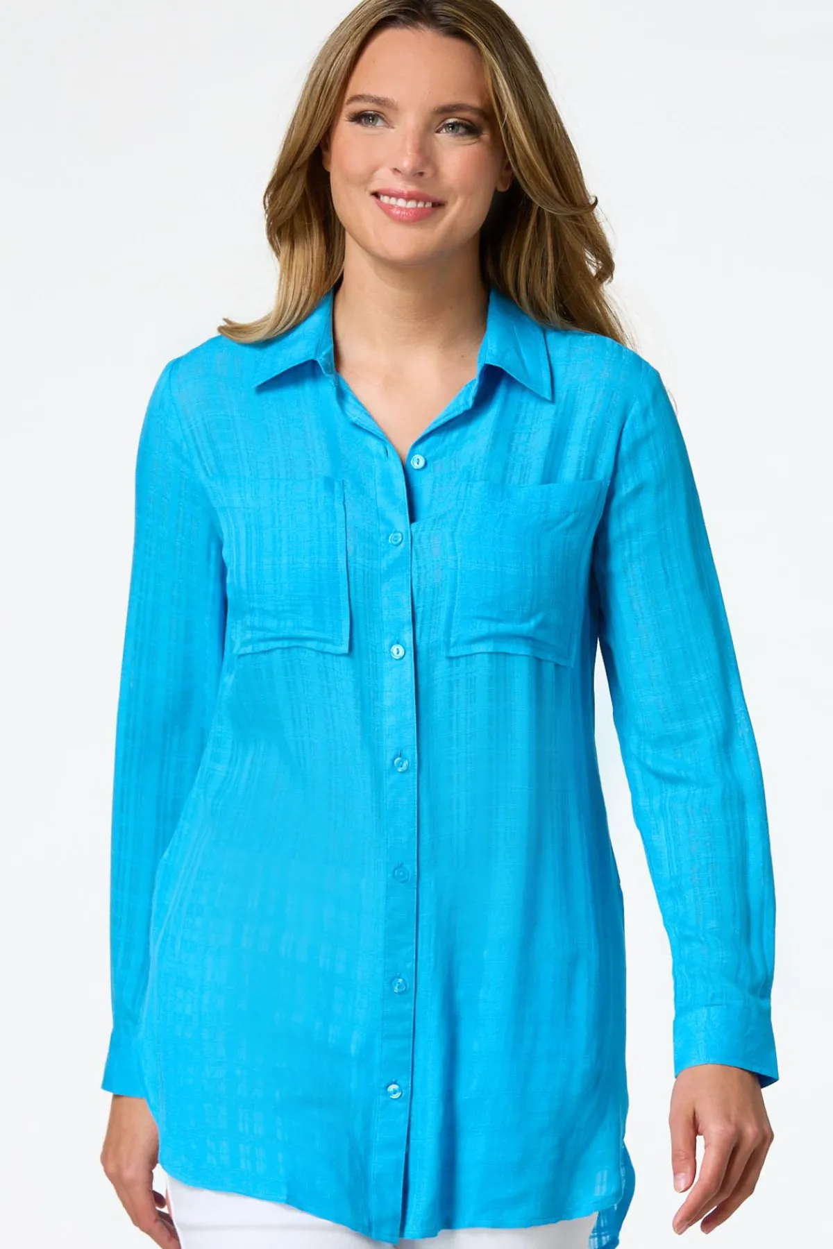 Cato Textured Two Pocket Tunic> Tops