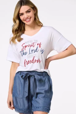 Cato There Is Freedom Tee> Tops